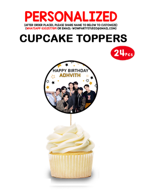 BTS Theme Cup Cake Topper (24 Pcs)
