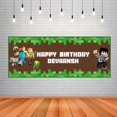 Minecraft Backdrop / Background Banner (2ft x 5ft)