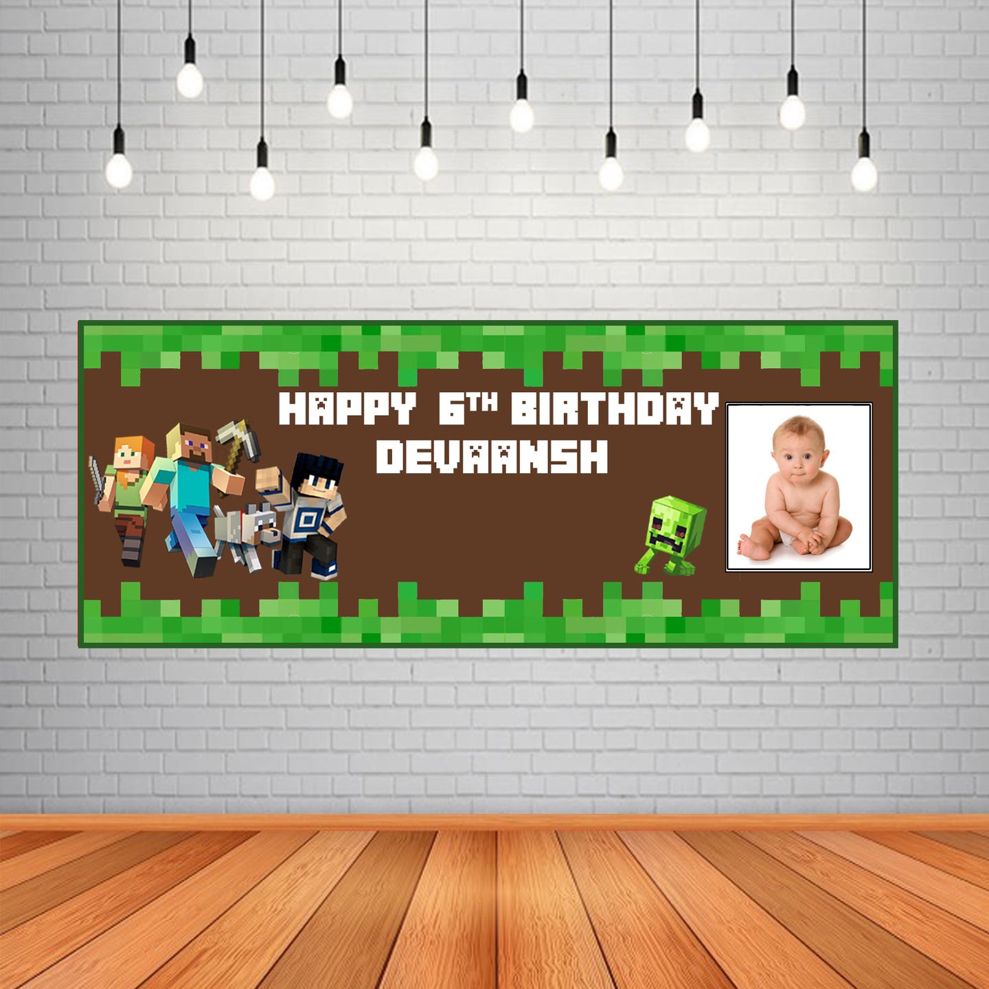 Minecraft Backdrop / Background Banner (2ft x 5ft)