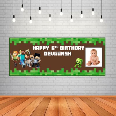Minecraft Backdrop / Background Banner (2ft x 5ft)