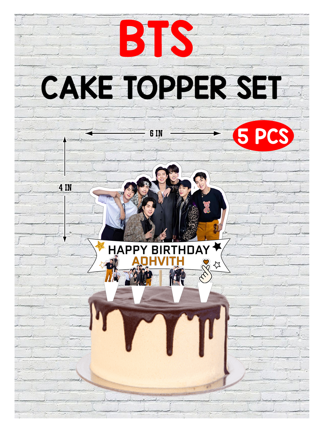 BTS - Cake Topper Set 5Pcs