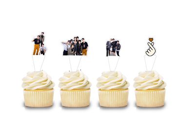 BTS Theme Cupcake Shape Topper (20 Pcs)