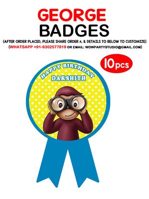 George Theme Birthday Badges (10 Pcs)