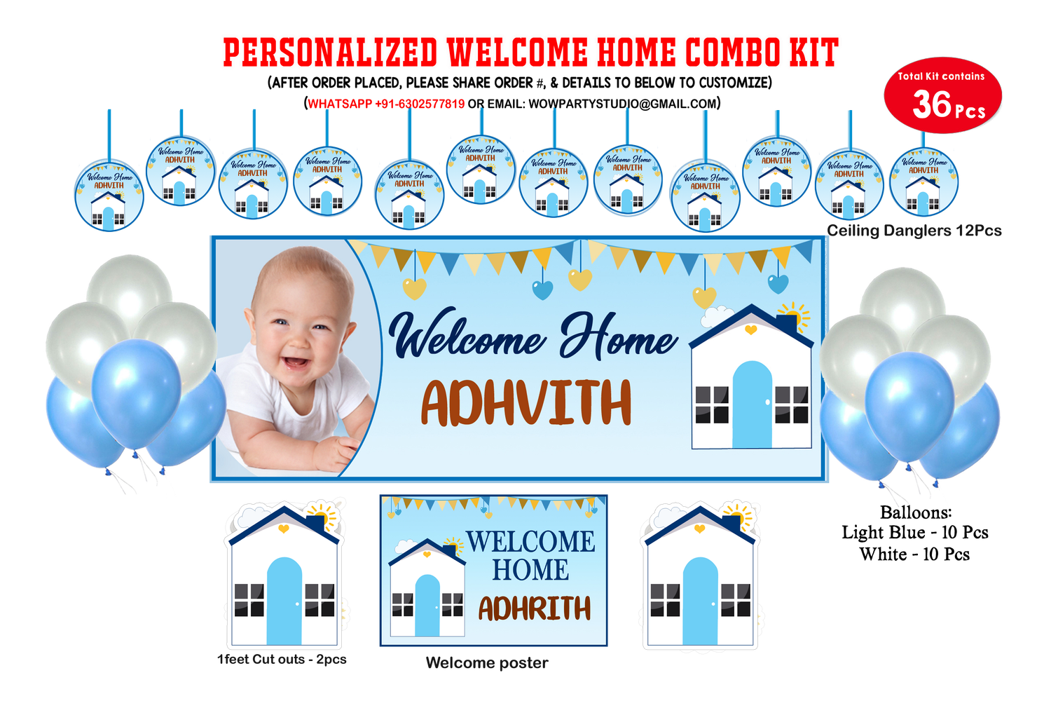 Welcome Home Blue Theme Combo Kit-36 Pcs