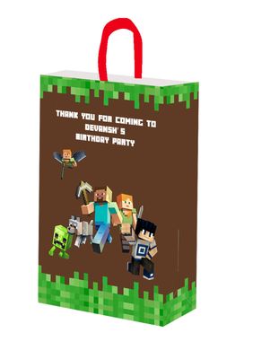 Minecraft Theme Gift Bag Medium (10 Pcs)