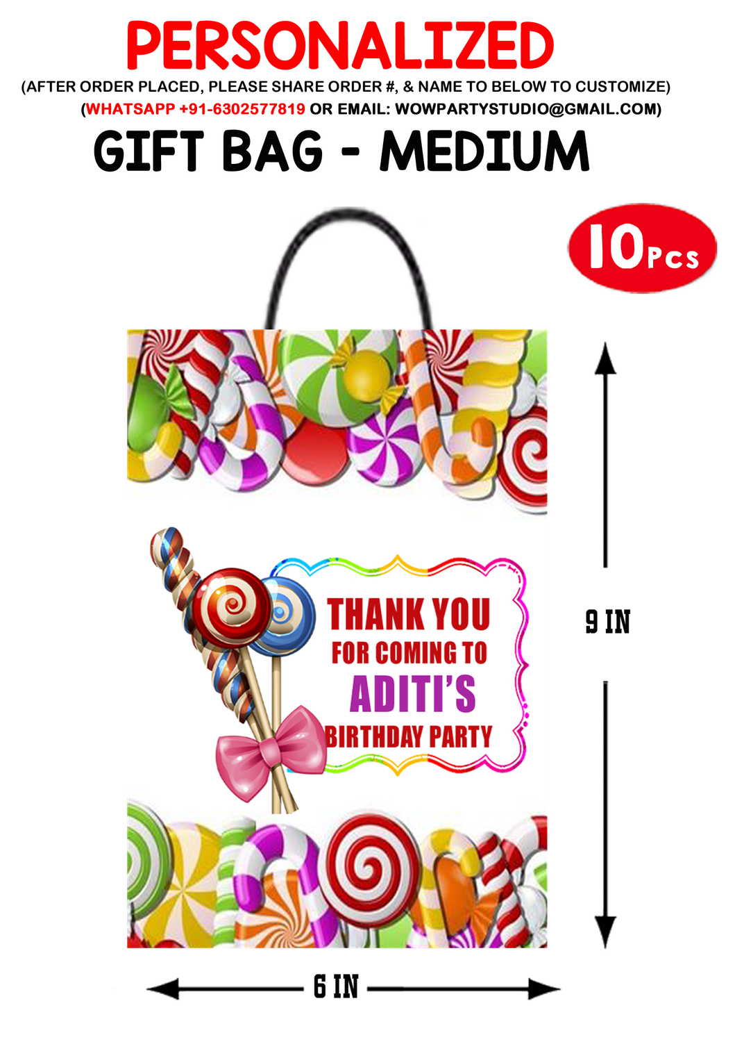 Candyland Gift Bag - Medium (10 Pcs)