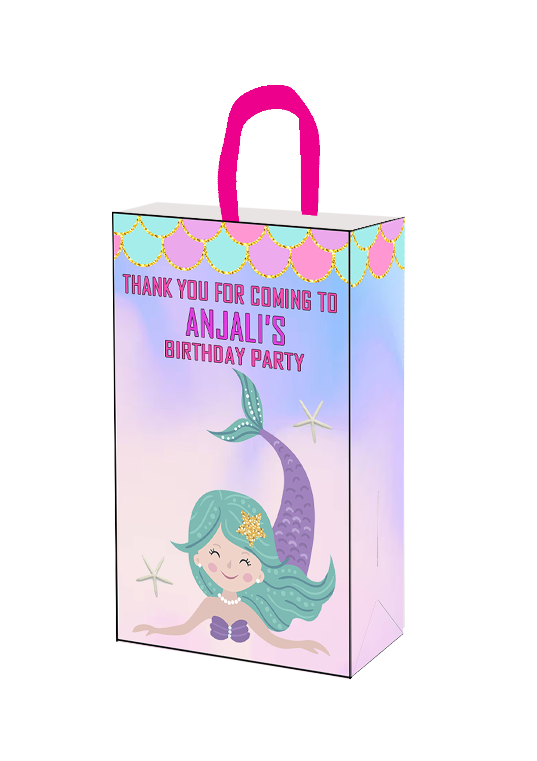 Mermaid  Theme Gift Bag Medium (10 Pcs)