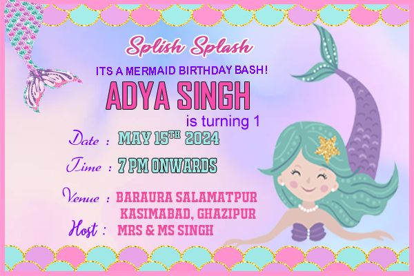 Mermaid Invitation Cards (16 Pcs)