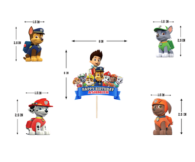 Paw Patrol - Cake Topper Set 5Pcs