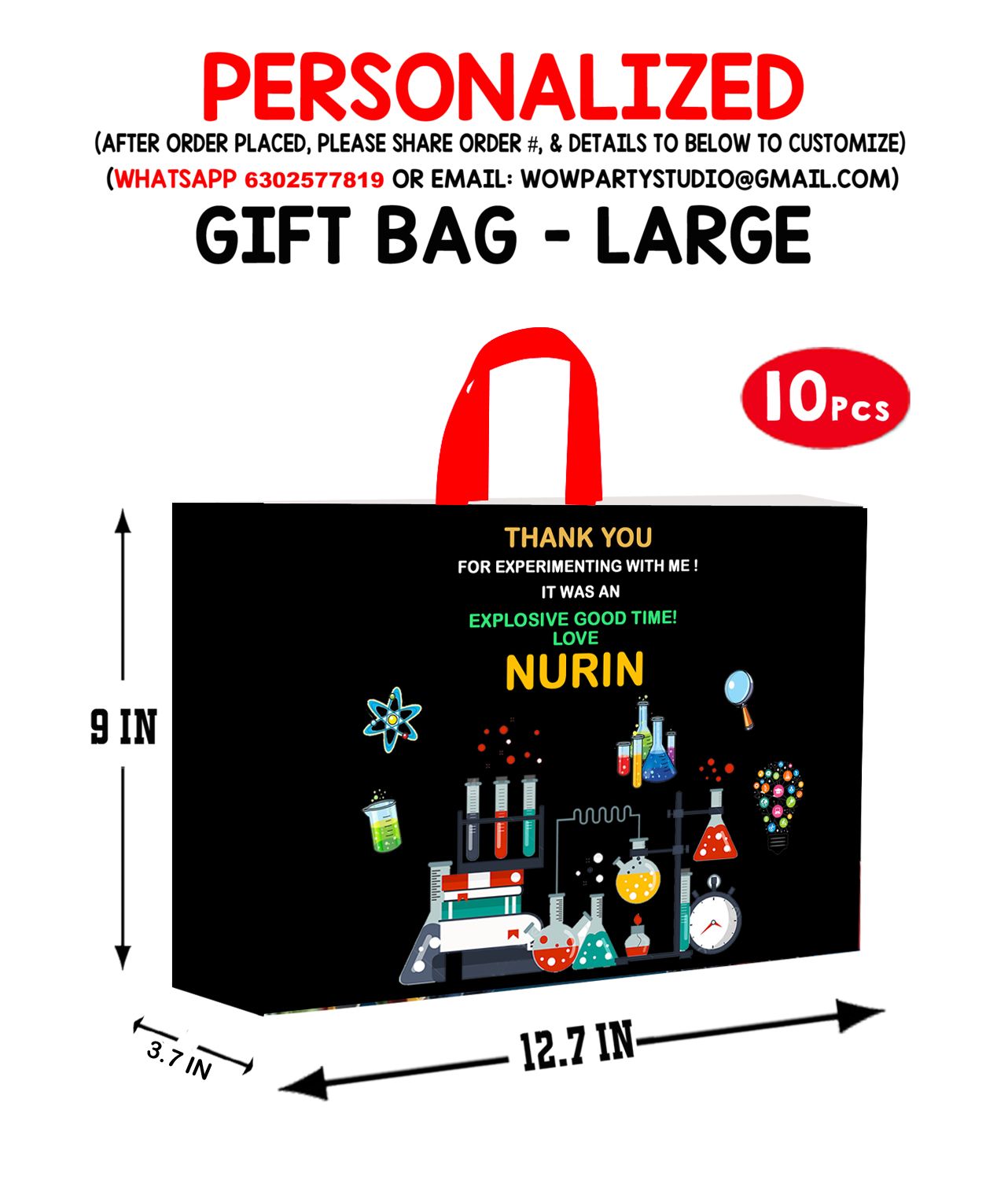 Science Theme Gift Bags - Large (10 Pcs)