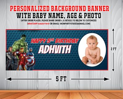 Avengers Backdrop / Background Banner (2ft x 5ft)