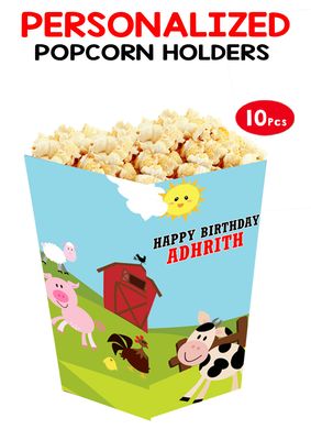 Farm Animals- Popcorn Boxes (10 Pcs)