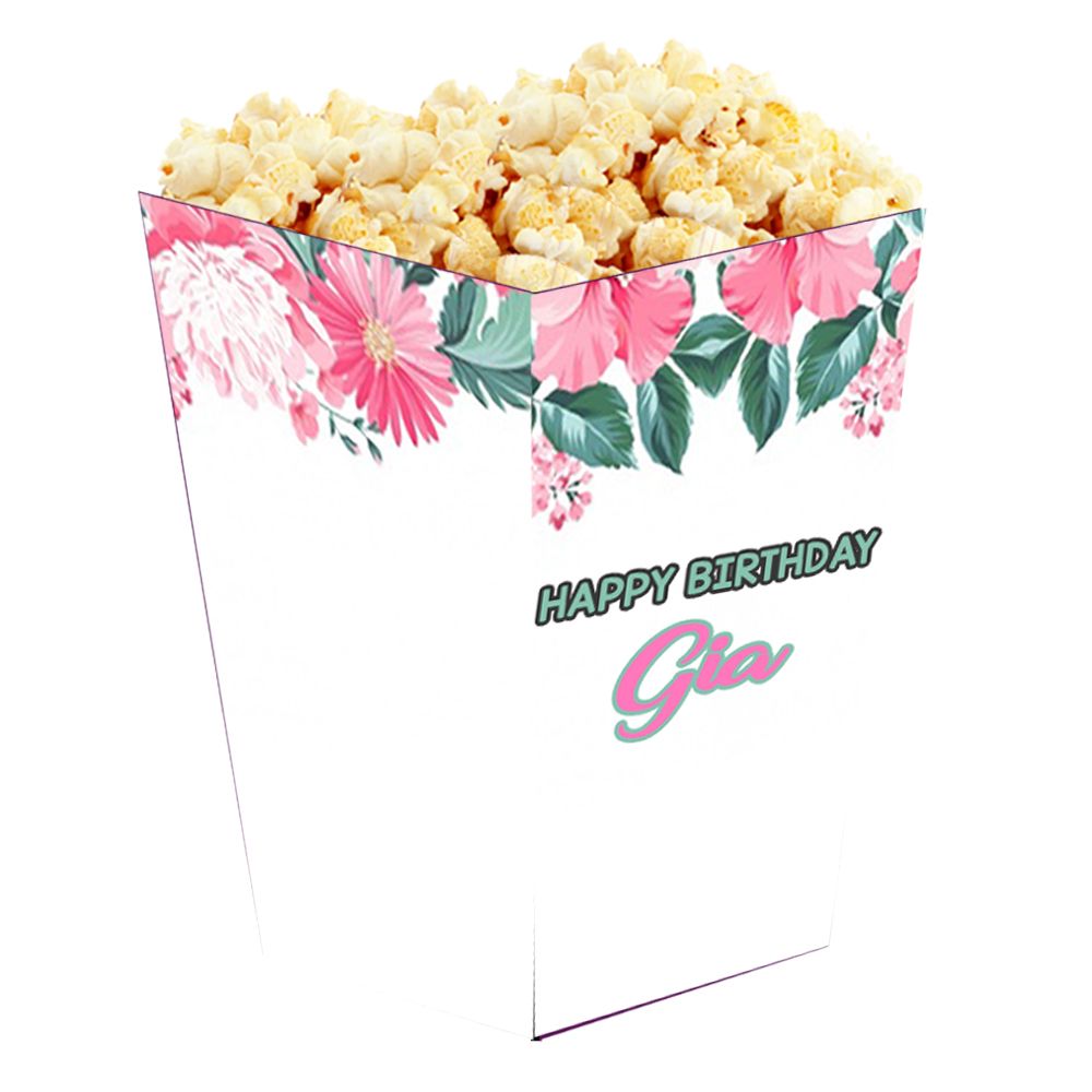 Floral Theme Popcorn Boxes (10 Pcs)