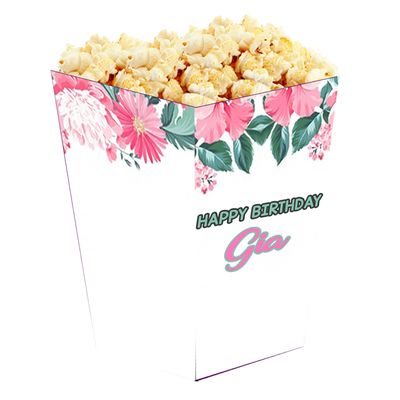 Floral Theme Popcorn Boxes (10 Pcs)