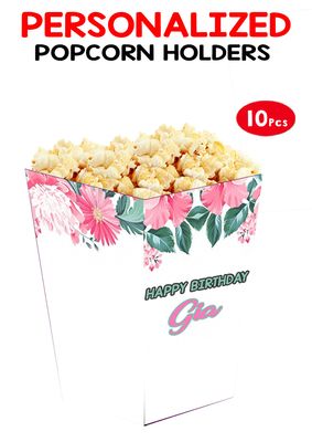 Floral Theme Popcorn Boxes (10 Pcs)