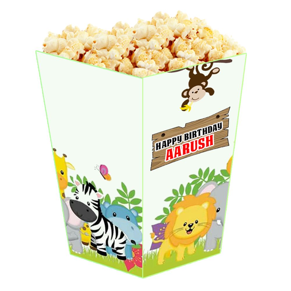 Jungle Safari Animals  Popcorn Boxes (10 Pcs)