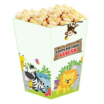 Jungle Safari Animals  Popcorn Boxes (10 Pcs)
