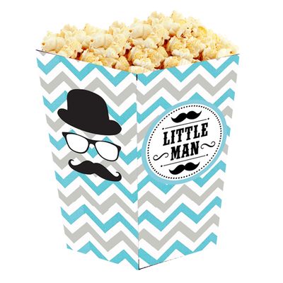 Little Man Theme Popcorn Boxes (10 Pcs)