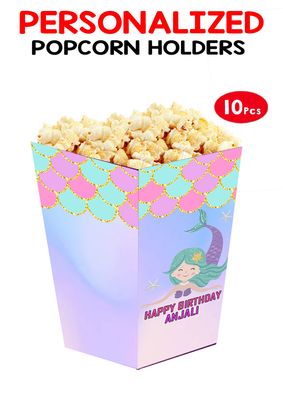 Mermaid - Popcorn Boxes (10 Pcs)