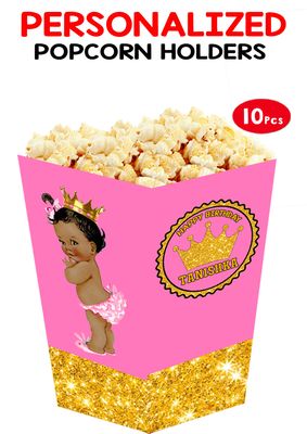 Royal Princess Pink Popcorn Boxes (10 Pcs)