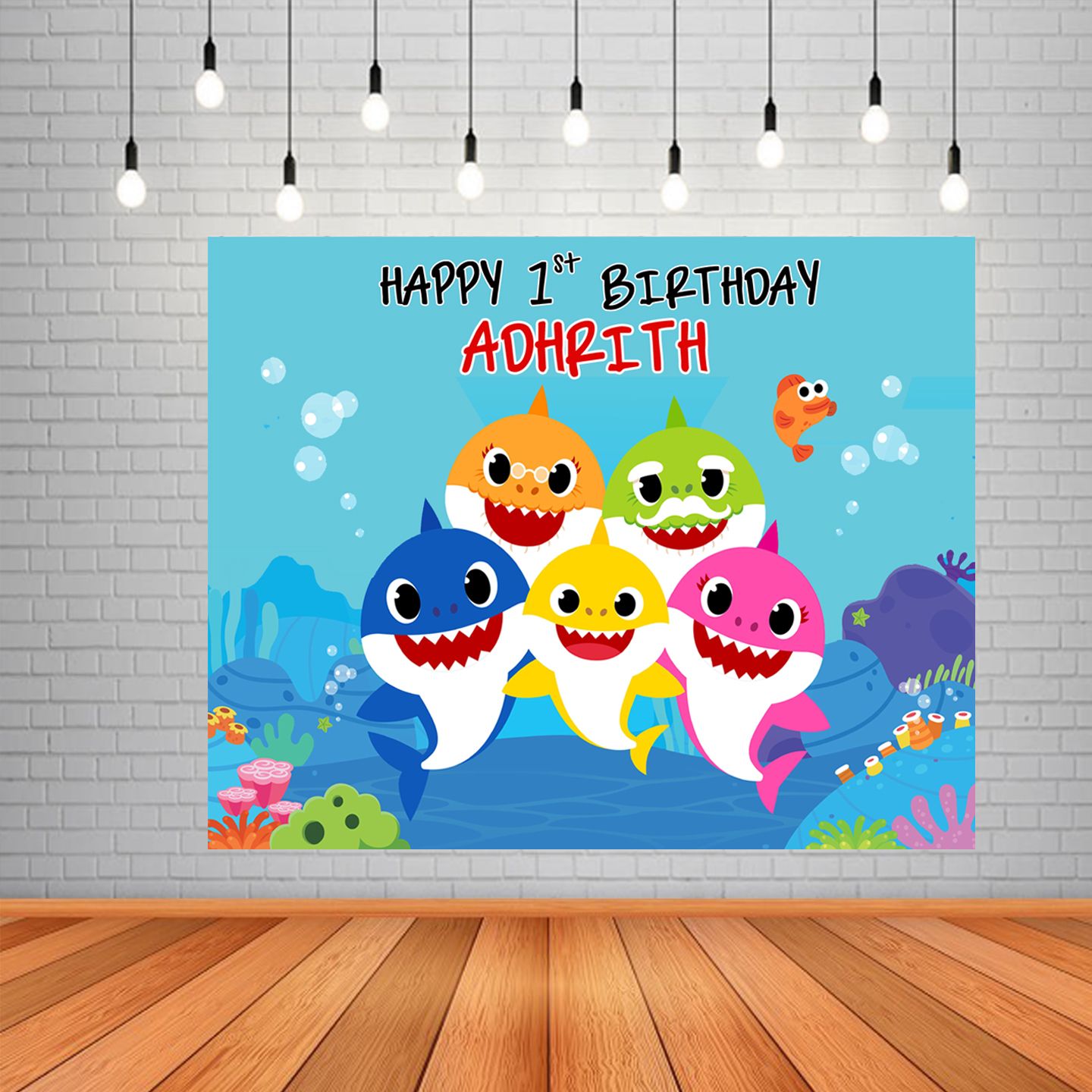 Baby Shark Backdrop / Background Banner (4ft x 5ft)