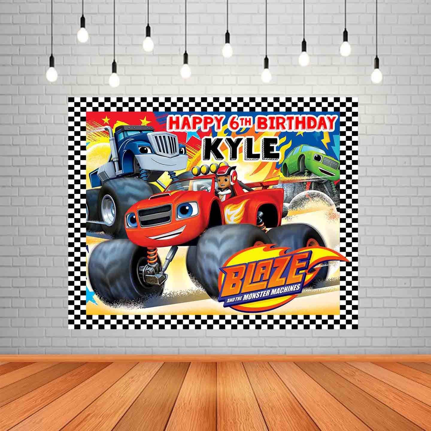Blaze and the Monster Machine Theme Backdrop / Background Banner (4ft x 5ft)