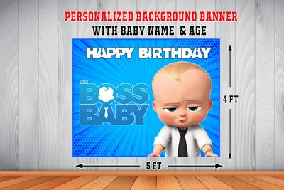 Boss Baby Backdrop / Background Banner (4ft x 5ft) #3