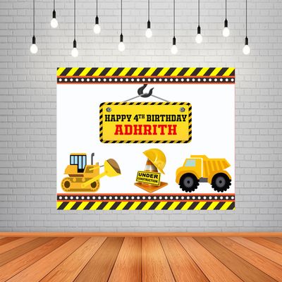 Construction Backdrop / Background Banner (4ft x 5ft)