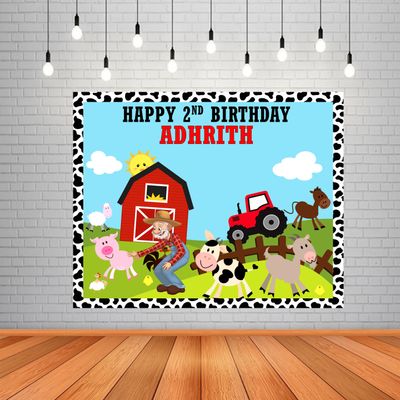 Farm Animals Backdrop / Background Banner (4ft x 5ft)