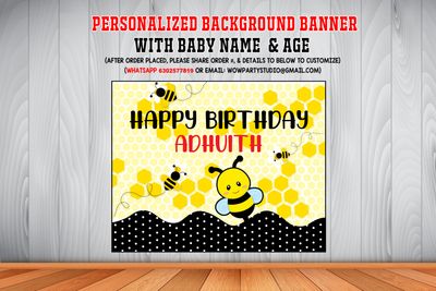 Honey Bee Backdrop / Background Banner (4ft x 5ft) #2