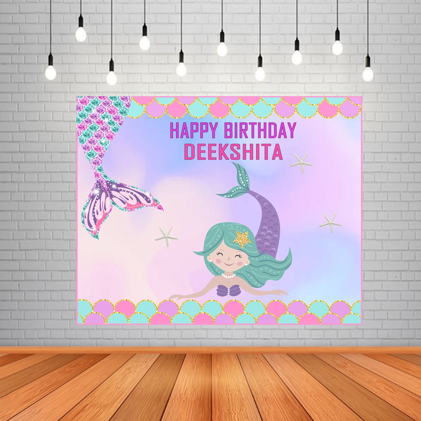 Mermaid Backdrop / Background Banner (4ft x 5ft)