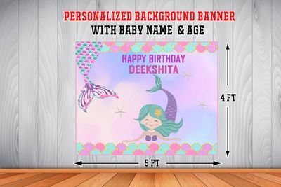 Mermaid Backdrop / Background Banner (4ft x 5ft)
