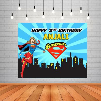 Super Girl Backdrop / Background Banner (4ft x 5ft)