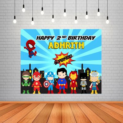 Super Hero Backdrop / Background Banner (4ft x 5ft)