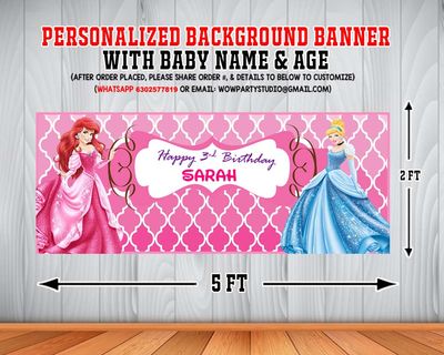 Princess Backdrop / Background Banner (2ft x 5ft)