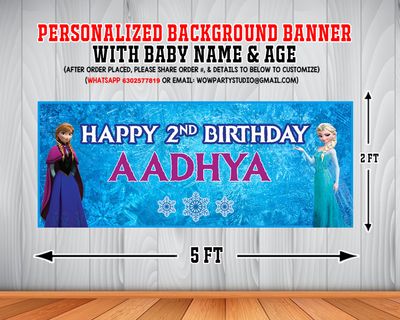 Frozen Elsa Backdrop / Background Banner (2ft x 5ft)