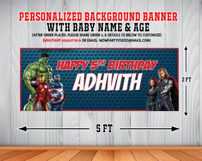 Avengers Background Banner (2ft x 5ft)