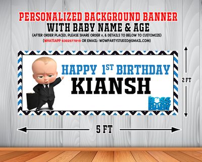 Boss Baby Backdrop / Background Banner (2ft x 5ft)