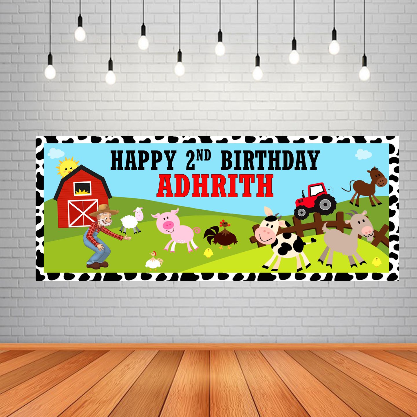 Farm Animals Backdrop / Background Banner (2ft x 5ft)