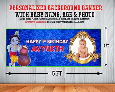 Little Krishna Backdrop / Background Banner (2ft x 5ft)