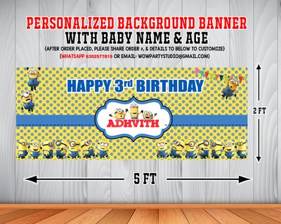 Minion Background Banner (2ft x 5ft)