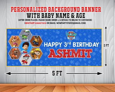 Paw Patrol Backdrop / Background Banner (2ft x 5ft)