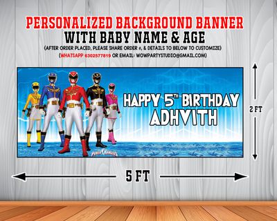 Power Rangers Backdrop / Background Banner (2ft x 5ft)