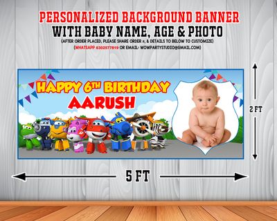 Super Wings Backdrop / Background Banner (2ft x 5ft)