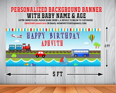 Transport Backdrop / Background Banner (2ft x 5ft)