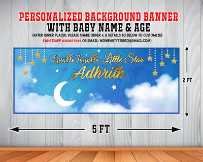 Twinkle Star-Boy Backdrop / Background Banner (2ft x 5ft)
