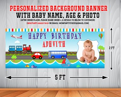 Transport Backdrop / Background Banner (2ft x 5ft)