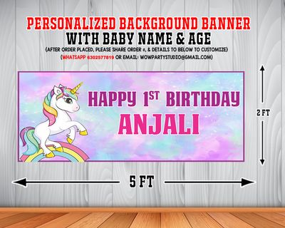 Unicorn Backdrop / Background Banner (2ft x 5ft)