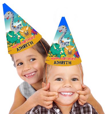 Dino - Party Caps / Hats (10 Pcs)