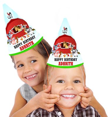 Farm Animals Party Caps / Hats (10 Pcs)